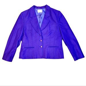 Vintage 80s Pendleton Virgin Wool Jacket Blazer Purple Grandpa Boho Cottage‎ L